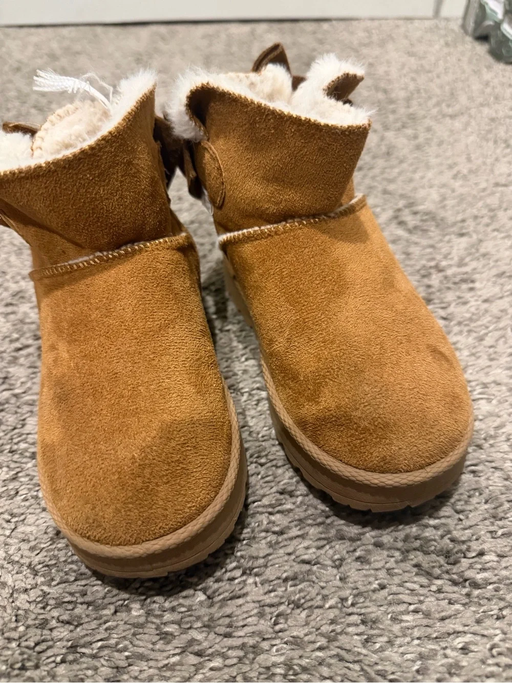 Toddler Girl Cozy Faux-Shearling Ankle Boots - Chestnut